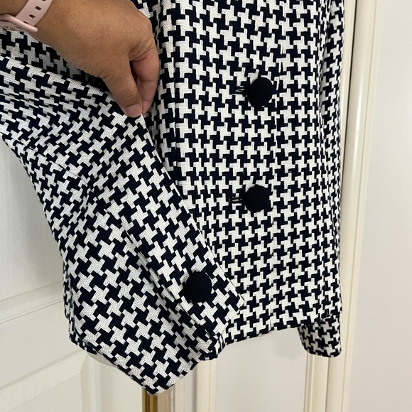 Vintage Kasper for A.S.L. Women's Blazer Sz 12 Navy White Houndstooth 80s/90s - Picture 5 of 7